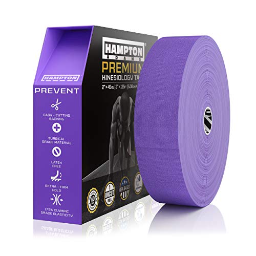 Hampton Adams | As Seen on Shark Tank | Original Kinesiology Tape | 135ft Uncut Bulk Roll | Supports & Protects Muscle Wrist Knee Shoulder Back Plantar Fasciitis | Waterproof Hypoallergenic (Purple) - color: Purple, size: 2in x 135ft (1 Roll)