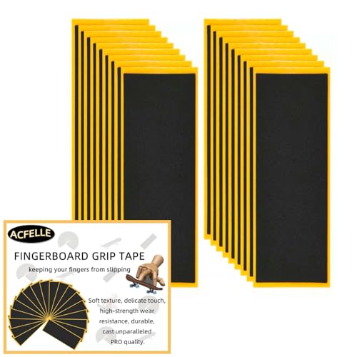 18 Sheets Fingerboard Grip Tape, Quality Foam Black Wooden Mini Skateboard Strong Adhesive Stickers 110mm x 38mm (18) - color: 18pcs