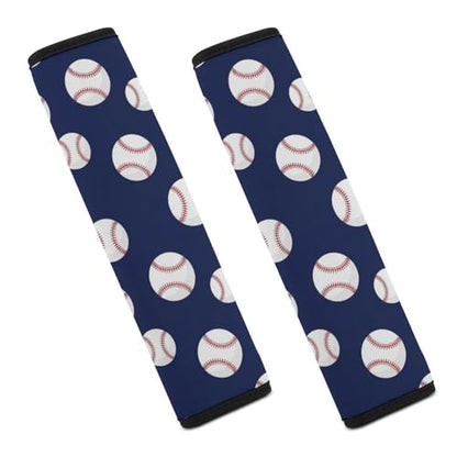 Universal Soft and Comfortable Seat Belt Shoulder Pad for Adult Use, Most Cars, 1 Pair Baseball Navy Harness Pads Strap Anti-Slip Pad - color: Pattern 601