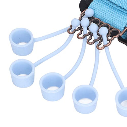 Silicone Finger Exerciser Elastic Finger Grip Trainer for Hand Muscle Strength Flexibility, Suitable for Rock Climbing, Guitarists - 1 X Wrist Tensioner 10 X Sleeve - color: Blue