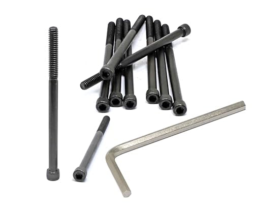 iexcell 10 Pcs 1/4-20 x 4 Partially Threaded Alloy Steel 12.9 Grade Hex Socket Head Cap Screws Bolts Kit, Black Oxide Finish - size: 1/4-20 x 4" ( Partially Threaded )