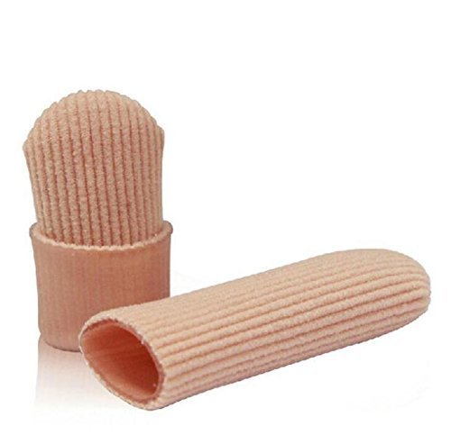 SOHLER 6 Packs Closed Toe Caps Finger Covers Sleeve Protectors, Elastic Fabric Lined with Soft Gel (Large 3/4"x 2-1/2") - size: Large 1"x 2-1/2"