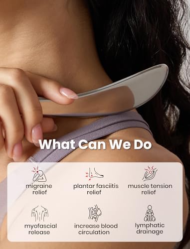 lifechill Metal Massage kit,Stainless Steel Body gua sha Tool,Pressure Point Trigger Point Massage Tool for deep Tissue Pain Relief,Muscle Scraper Tool for Fascia Release,Lymphatic Drainage Massager - color: Stainless Steel