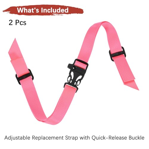 Backpack Chest Strap Sternum Straps with Emergency Whistle Buckle for Backpack Replacement & Hiking - color: Pink