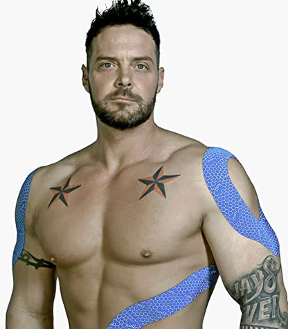 FlexU Kinesiology Tape Bulk Pack pre-Cut or Continuous - color: Blue continuous