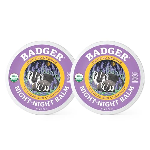 Badger - Night Night Balm, Chamomile & Lavender, Natural Sleep Balm for Kids, Scented Relaxing Balm for Children, Kids Organic Sleep Balm, 2 oz (2 Pack) - size: 2 Ounce (Pack of 2)