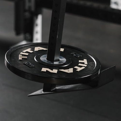 Titan Fitness Eccentric Hooks, Fully Adjustable 20" - 35" Steel Hook Barbell Attachment, Overload Lifting for Explosiveness, Fits Olympic-Sized Weight Plates, Weight Releasers - style: Hook Extensions