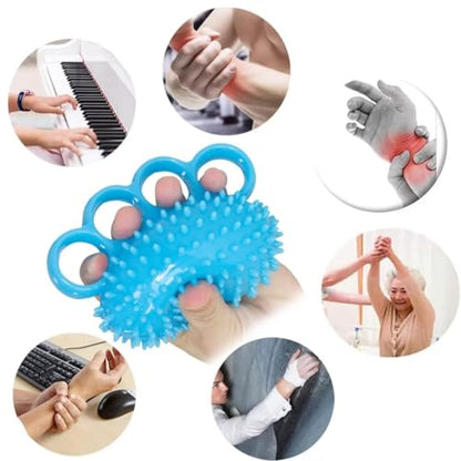 Hand Grip Strengthener Finger Exerciser Ball for Hand Physical Therapy, Stroke, Arthritis, Stress Relief, Muscles Massage, Gifts for Elderly Parents - color: Blue