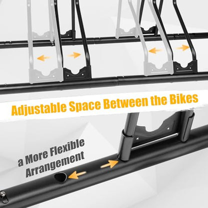 CyclingDeal Bicycle Floor Parking Rack Stand - for Mountain MTB Road Bike - Indoor Home Garage Storage - Adjustable 5 Bikes - size: 5 Bikes, style: Adjustable
