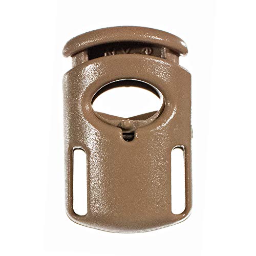 Ellipse Cord Locks for Use with Paracord, Bungee Cord, Drawstrings, Backpacks, and More – 1/4 Inch Hole Diameter (10 Pack, Coyote Brown) - color: Coyote Brown, size: 10 Pack