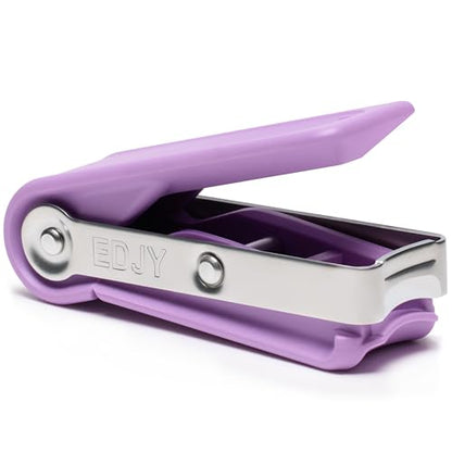 EDJY Fingernail Cutter - Precision Stainless Steel Nail Cutter for Fingernails | Sharp Blade, Ergonomic Design, Durable & Rust-Resistant | Ideal for Men and Women | Lilac - color: Lilac