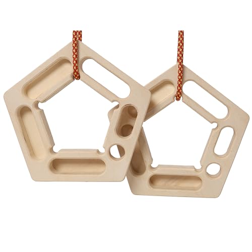 2 Pack Premium Wooden Hangboard Fingerboard Trainer for Rock Climbing Training Strengthen Finger Grip Endurance Portable Lightweight Compact Design Ideal for Indoor Outdoor Use All Skill Levels