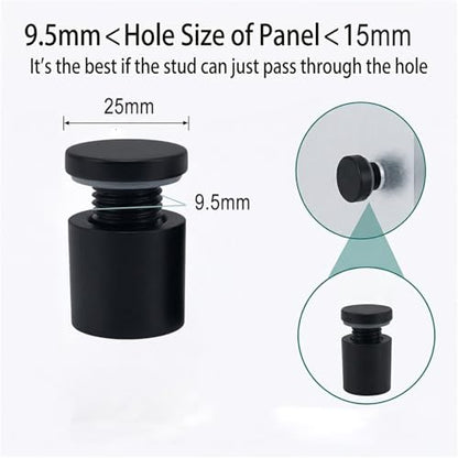 Lantee 20pcs Black Sign Standoff Screws, Stainless Steel Wall Mount Standoff Holders, Heavy Duty for 1/2" Thick Acrylic/Glass 1" x 1"(25x25mm) - color: Black, size: 1" x 1" / 25 x 25mm