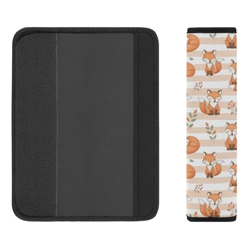 Breathable Car Seat Belt Pad for Girls and Boys, Stroller Pushchair High Chair, 2PCS Cute Fox Wild Animal Shoulder Harness Cover Easy Install (No Tool) - color: Pattern 1097