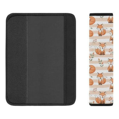Breathable Car Seat Belt Pad for Girls and Boys, Stroller Pushchair High Chair, 2PCS Cute Fox Wild Animal Shoulder Harness Cover Easy Install (No Tool) - color: Pattern 1097