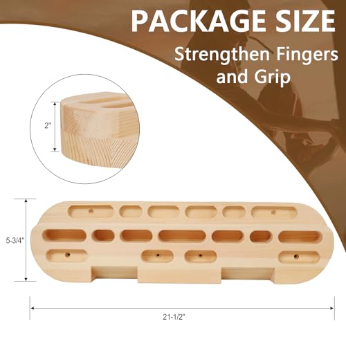 Climbing Hangboard for Rock Climbing Training – Wooden Fingerboard with Multi-Grip Design – Strengthen Fingers & Grip – Easy Mount for Home & Gym - color: Brown 1