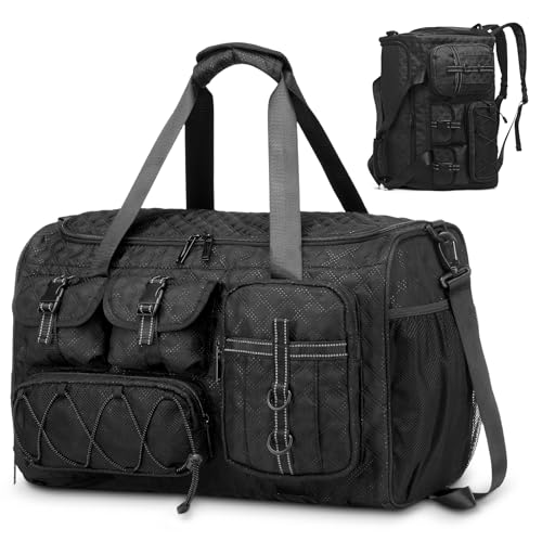 40L Sport Duffel Bag for Men Women, Gym Backpack with Shoe Compartment, Laptop Sleeve, Travel Workout Backpack for Daily Use, Black - color: Black