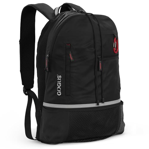 GOGUS Hybrid Gym Backpack for Men & Women - 18L Sports Backpack with Dual Water Bottle Pockets, Mesh Compartment for Gym, Travel - Water Resistant & Reflective Trim Workout Bag - color: Red Details