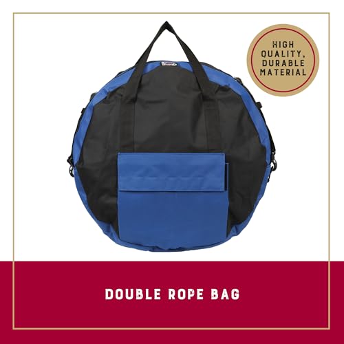 Weaver Equine Double Rope Bag for Trail and Working, Blue, Adjustable Strap Round Carry Bag for Roping Equipment, Essential Equestrian Accessories