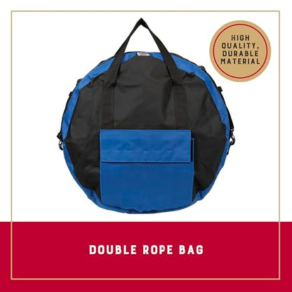 Weaver Equine Double Rope Bag for Trail and Working, Blue, Adjustable Strap Round Carry Bag for Roping Equipment, Essential Equestrian Accessories