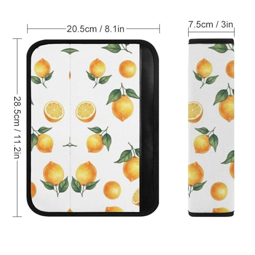 2 Pack Watercolor Lemon White Seat Belt Cover Universal Fit Shoulder Harness Cover for Girls and Boys, Car Seats Pushchair Strollers High Chair Pushchair - color: Pattern 20