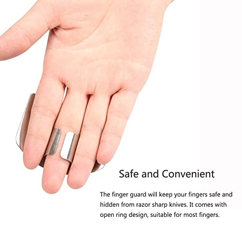 wefaner Stainless Steel Finger Guards for Cutting, Hand Protector Finger Protector Avoid Injury When Cutting Vegetables, Meat, Slicing and Dicing Safe Chopping Tools.