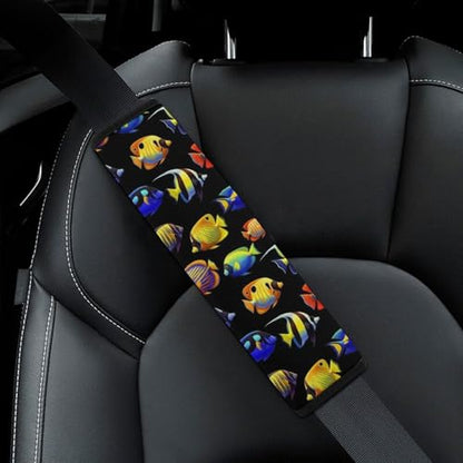 2 Pack Tropical Colorful Fish Car Seat Straps Shoulder Pads Soft Padded Seat Belt Cushion for Kids, All Vehicles, Pressure Relief - color: Pattern 836