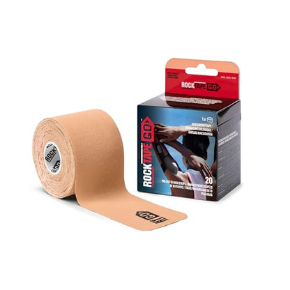 RockTape Go Gentle Adhesive Pre-Cut Kinesiology Tape (Beige) - color: Beige, style: GENTLE