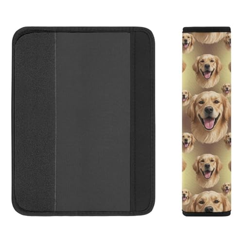 Universal Soft and Comfortable Cute Golden Retriever Art Seat Belt Cover for Kids, Most Cars, 2 Piece Seat Belt Covers Cushion Shock Absorption - color: Pattern 698