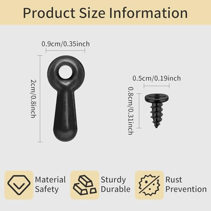 100 Pcs Black Turn Button Fasteners for Picture Frame Backing with Screws | Picture Frame Backing Clips Hardware Sunshade Photo Frame Clip Picture Frame Hanging Hardware