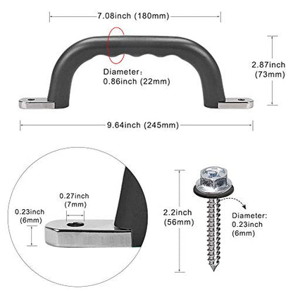Dolibest Set of 2 Non-Slip Solid Playground Safety Handles, Swing Set Kids Safety Hand Grips for Playset, Climbing Frame, Play House, Indoor Monkey Bars & Treehouse Accessories, Black, 10" - color: Black 2pcs