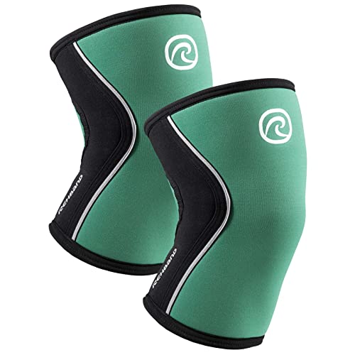 Rehband 5mm Knee Sleeves for Functional Training, Cross-Training & Powerlifting, Weightlifting Knee Support made of Neoprene, Unisex, Colour:Emerald Green - 1 Pair, Size:X-Small - color: Emerald Green - 1 Pair, size: X-Small
