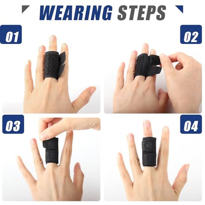 Finger Splints, 2 Pack Neoprene Finger Buddy Straps, No Metal Support Finger Brace, Adjustable Compression Finger Wraps for Daily and Sports Use - size: Small
