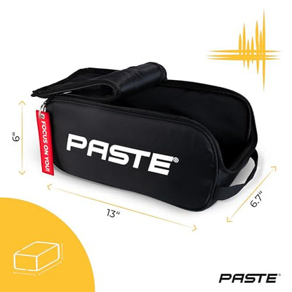 PASTE Shoe Bag Black - Waterproof Shoe Carrying Bag with Zipper for Men, Women - Ideal for Gym, Sneaker, Golf, Football, Soccer, Tennis, Bowling, Basketball, Dance Shoes - Organizer, Shoe Cover