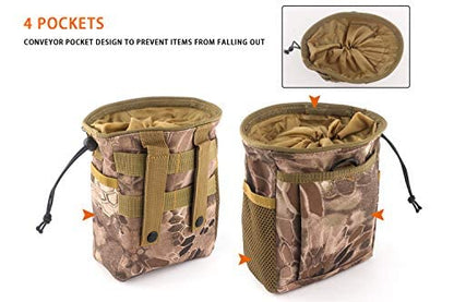 Drawstring Highend Rock Climbing Chalk Bag with a Carabiner Different Pockets for Climbing Bouldering, Gymnastics, Gym Pouch, Cross Fit and Lifting - color: khaki camouflage