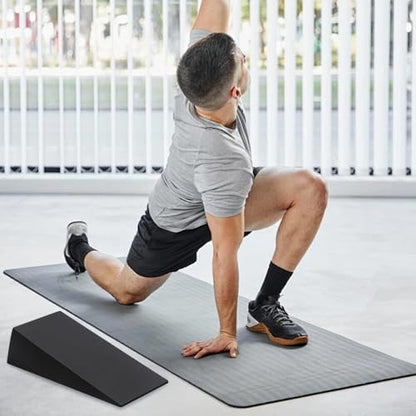 1 Pair Squat Wedge Block 13x6x3.5 Inch EVA Supportive Workout Yoga Block for Fitness, Pushup, Weightlifting, Foot Stretching.