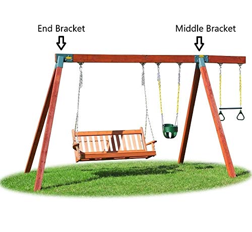Eastern Jungle Gym Easy 1-2-3 A-Frame Swing Set Bracket, Green | Heavy Duty Swingset Bracket for Easy, Simple Installation | DIY Swing Set Part to Build Playground Sets for Backyards - style: A-Frame Swing Set Bracket