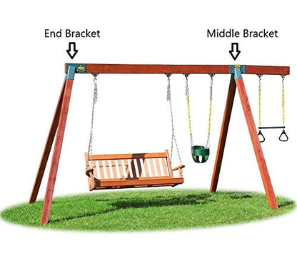 Eastern Jungle Gym Easy 1-2-3 A-Frame Swing Set Bracket, Green | Heavy Duty Swingset Bracket for Easy, Simple Installation | DIY Swing Set Part to Build Playground Sets for Backyards - style: A-Frame Swing Set Bracket