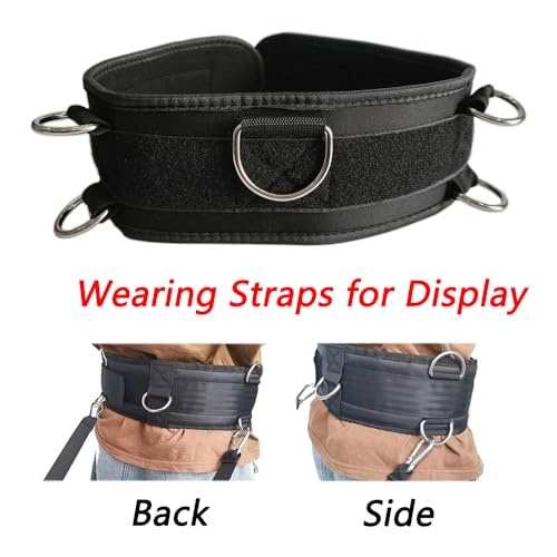 LOOEEL Fitness Resistance Belt Multi Functional Fitness Belt with 5 Rings for Weight Training and Resistance Training of Load Carrying Pull Up Belt Squat