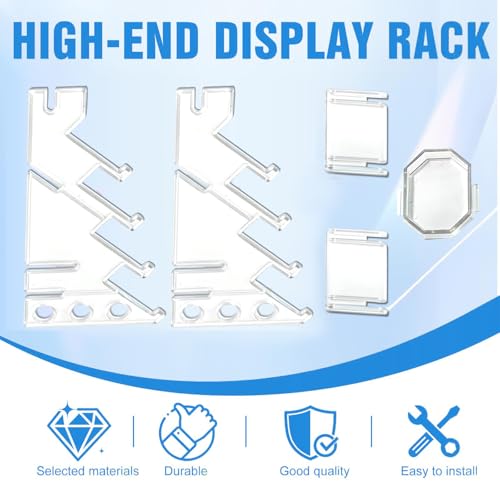 Fingerboard Display Rack with Mini Accessory Box, 5-Slot Transparent Acrylic Pro Finger Skateboard Storage Stand, Mini Skateboard Holder for Fingerboard Collection, Robust & Easy to Install