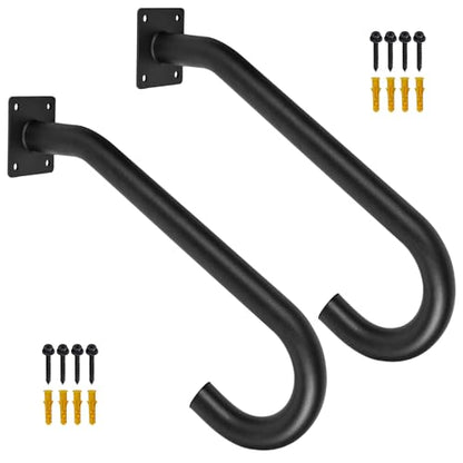 2PCS Hand Rails for Outdoor Steps, Outdoor Handrail Safety Grab Bar for Stairs Wall Mounted U Shaped Handrail 1.25" Tube Hand Railing for Garage Entry