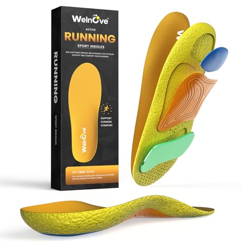 Welnove Performance Running Sport Insoles – Shock Absorption Athletic Inserts Lightweight & Thin Design with Energy Return Technology – Enhance Performance, Endurance & Foot Alignment-XL - size: XL:Women's 12-14 / Men's 10-12