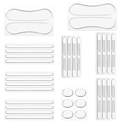 34 Pcs Silicone Shoe Strap Cushion Inserts for Sandals, Heels & Slingbacks | Heel Grip Pads, Pointed Toe Support, Anti-Slip Strap Liner, Women's Thin Insole