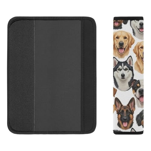 Universal Soft and Comfortable Seat Belt Shoulder Pad for Adult Use, Most Cars, 1 Pair Cute Dogs Puppy Harness Pads Strap Anti-Slip Pad - color: Pattern 844