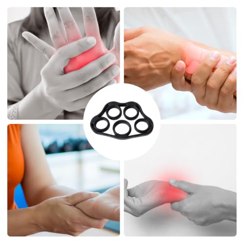 4PCS Finger Exerciser, Grip Strength Trainer and Finger Strengthener with Four Resistance Levels, Progressive Hand Training for Athletes Five Finger Training Puller with Extension Bands