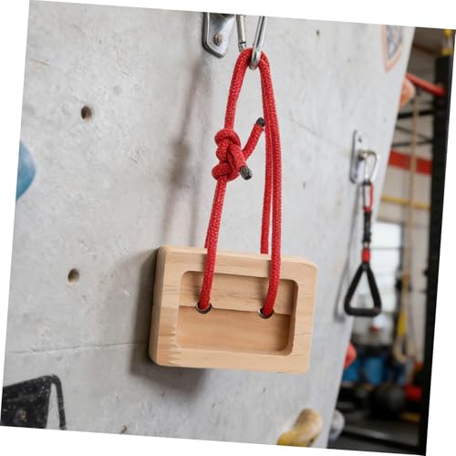 PRETYZOOM 2pcs Portable Wooden Hangboard for Climbing Training, Lightweight Rock Climbing Fingerboard with Khaki Finish, Sturdy Wood Material for Outdoor Fitness Routines and Grip