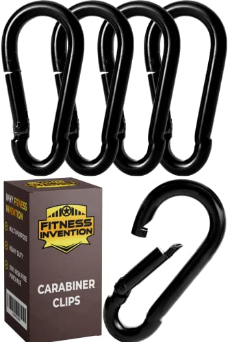 Carabiner Clip 5 PCS - Black Heavy Duty Carabiner Clip - Large Carabiner Clips - Snap Hooks - Perfect for Weight Lifting, Keychain, Dog Leashes & Gym - style: 3.2 Inch