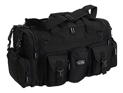 NPUSA Mens Large 22" Inch Black Duffel Duffle Military Molle Tactical Gear Shoulder Strap Travel Bag - color: Black