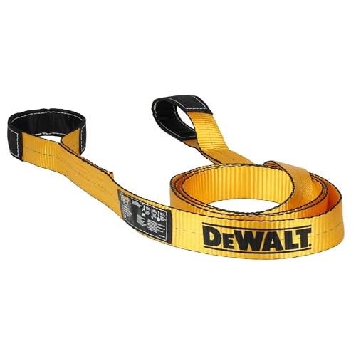 DEWALT 2"×12', 1-Ply, Type 3, Class 7 Heavy-Duty Lifting Sling, 1-Pack | 6,400 lbs Basket, 3,200 lbs Vertical, 2,560 lbs Choker Capacity, Meets WSTDA Standards for Lifting, Rigging, Construction - size: 2” x 12’, style: Single