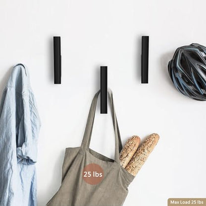 Wood Wall Hooks 4 Pack Coat Hooks Wall Mount Black Wooden Hooks for Hanging Hat, Bag, Backpack, Rustic Coat Hooks for Wall, Wood Towel Hooks for Bathrooms and Entryway Hooks (Black) - color: Black